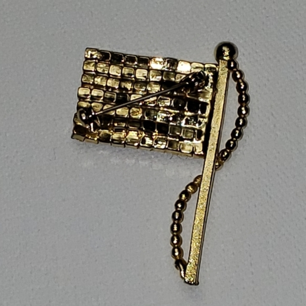 Patriotic Rhinestone Flag Pin - Picture 4 of 10